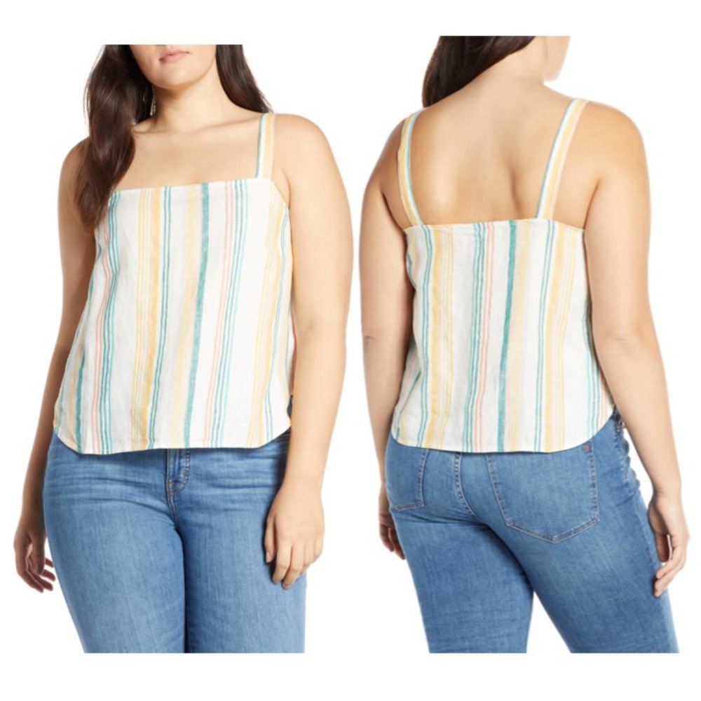 Madewell Pineapple Stripe Linen Camisole